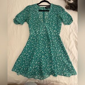 Realisation Par Teal Floral Dress